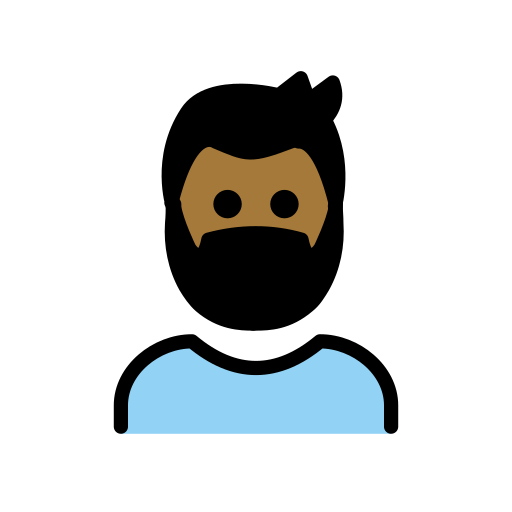 Person: Medium-Dark Skin Tone, Beard