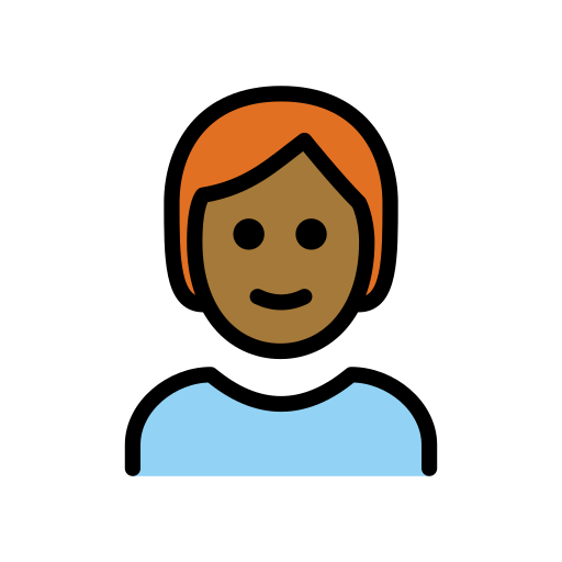 Person: Medium-Dark Skin Tone, Red Hair