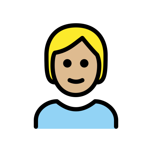 Person: Medium-Light Skin Tone, Blond Hair