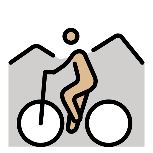 Person Mountain Biking: Medium-Light Skin Tone