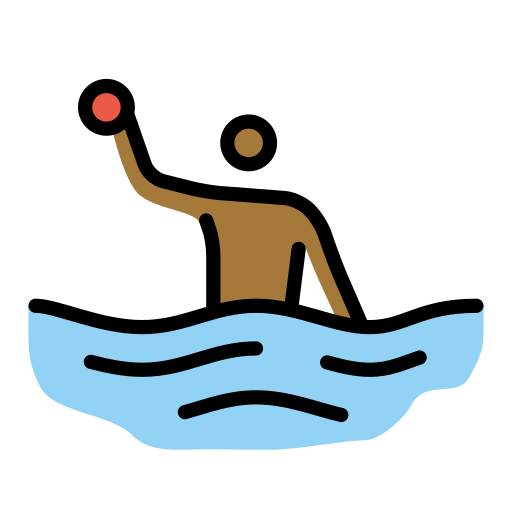Person Playing Water Polo: Medium-Dark Skin Tone