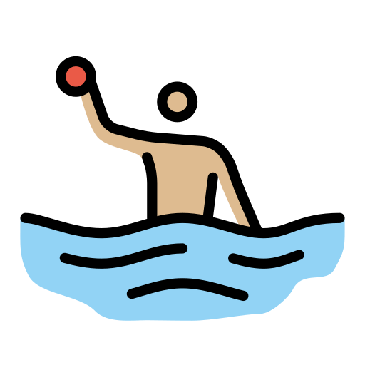 Person Playing Water Polo: Medium-Light Skin Tone