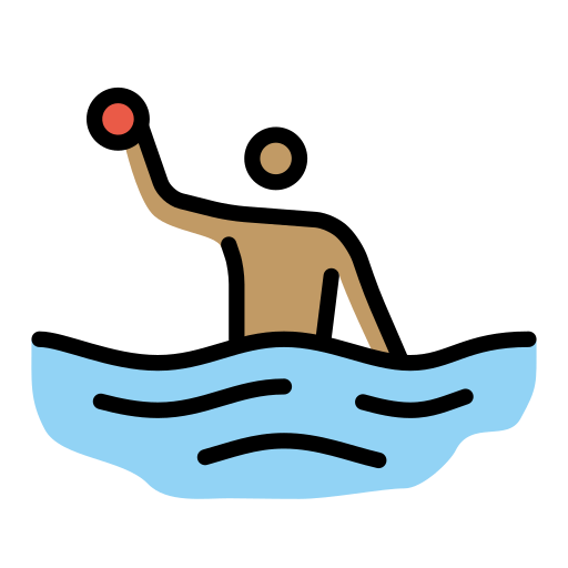Person Playing Water Polo: Medium Skin Tone