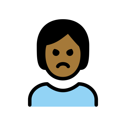 Person Pouting: Medium-Dark Skin Tone