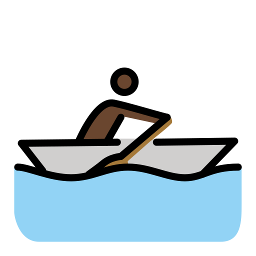 Person Rowing Boat: Dark Skin Tone