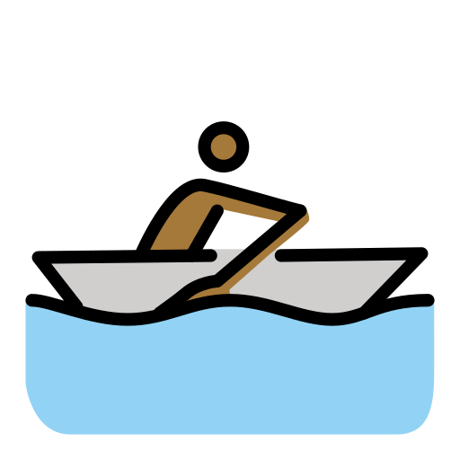Person Rowing Boat: Medium-Dark Skin Tone