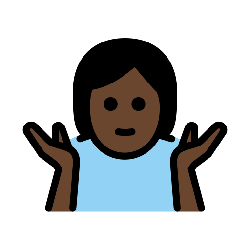 Person Shrugging: Dark Skin Tone