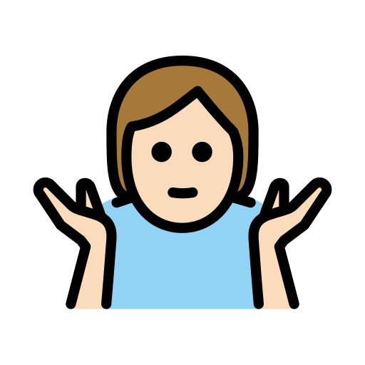Person Shrugging: Light Skin Tone
