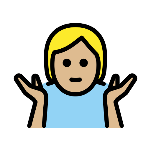 Person Shrugging: Medium-Light Skin Tone