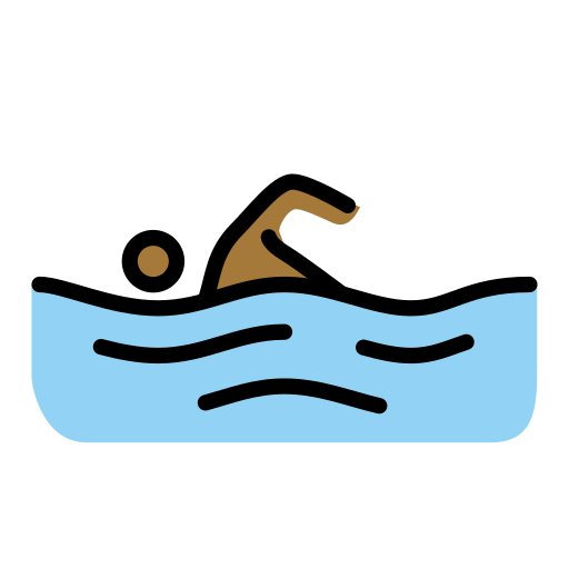 Person Swimming: Medium-Dark Skin Tone