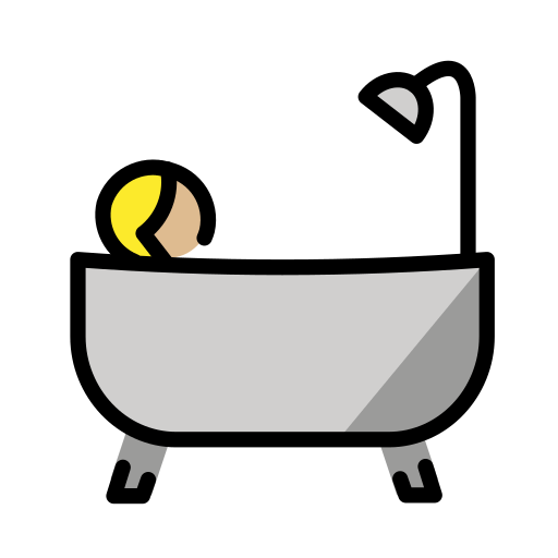 Person Taking Bath: Medium-Light Skin Tone