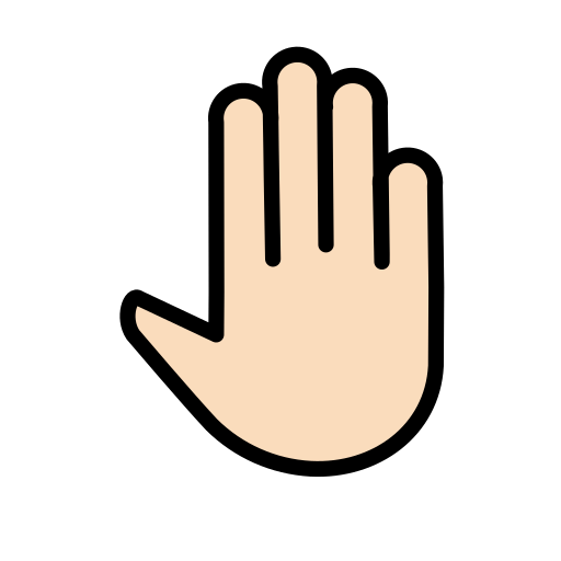 Raised Back of Hand: Light Skin Tone