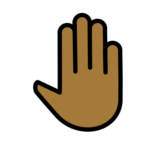 Raised Back of Hand: Medium-Dark Skin Tone