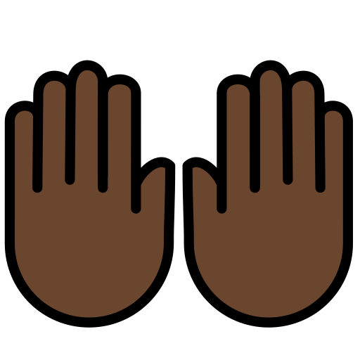 Raising Hands: Dark Skin Tone