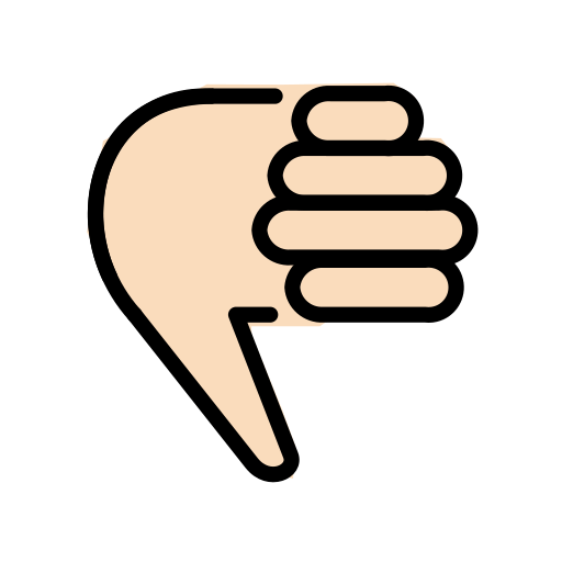 Thumbs Down: Light Skin Tone