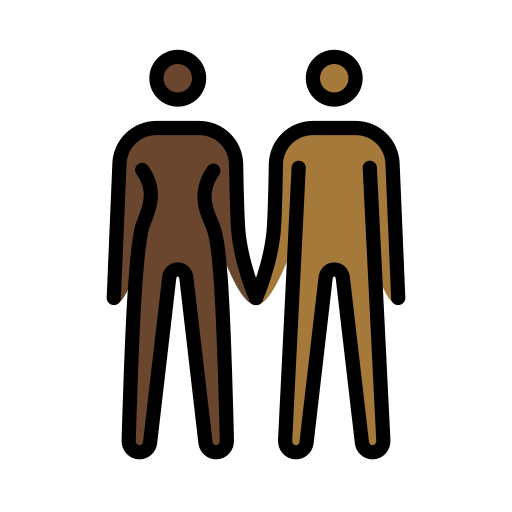 Woman and Man Holding Hands: Dark Skin Tone, Medium-Dark Skin Tone