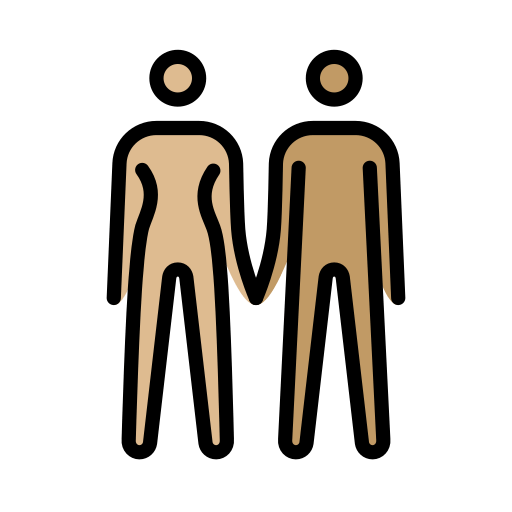 Woman and Man Holding Hands: Medium-Light Skin Tone, Medium Skin Tone