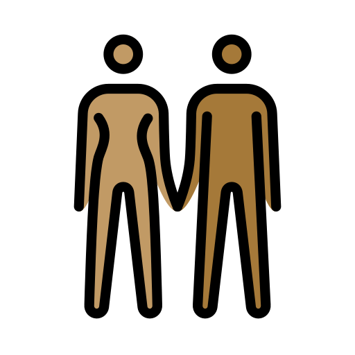 Woman and Man Holding Hands: Medium Skin Tone, Medium-Dark Skin Tone