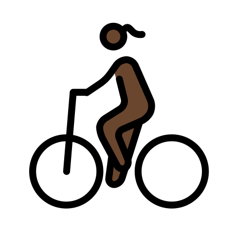 Woman Biking: Dark Skin Tone