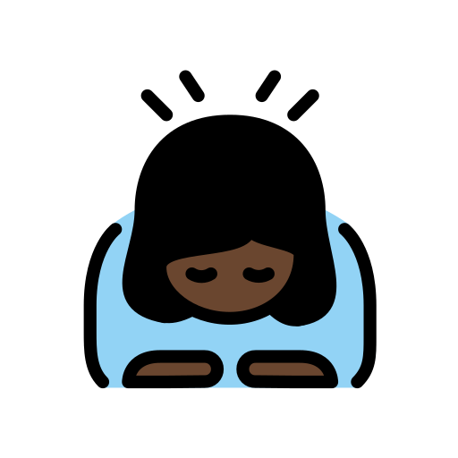 Woman Bowing: Dark Skin Tone