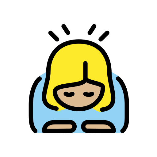 Woman Bowing: Medium-Light Skin Tone