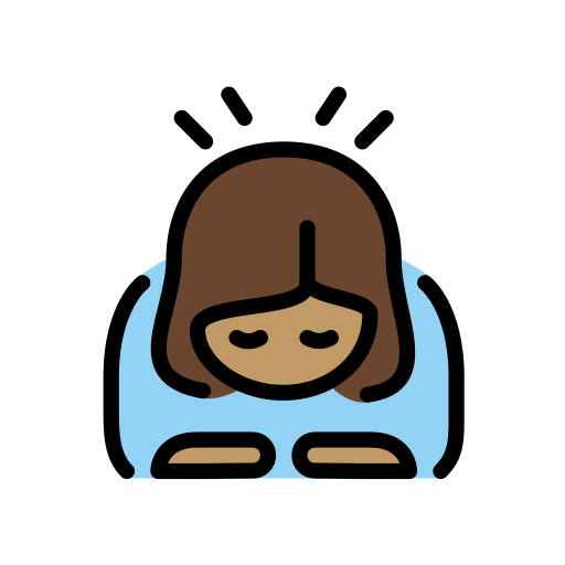 Woman Bowing: Medium Skin Tone