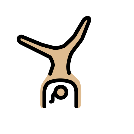 Woman Cartwheeling: Medium-Light Skin Tone