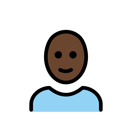 Woman: Dark Skin Tone, Bald