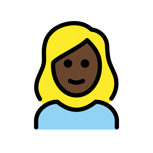 Woman: Dark Skin Tone, Blond Hair