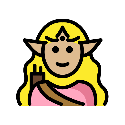Woman Elf: Medium-Light Skin Tone