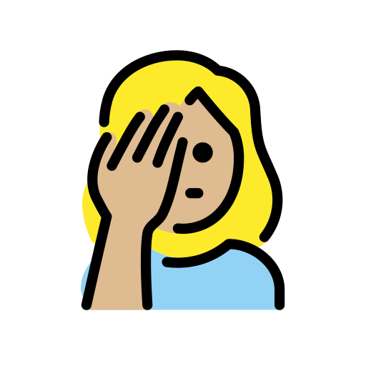 Woman Facepalming: Medium-Light Skin Tone