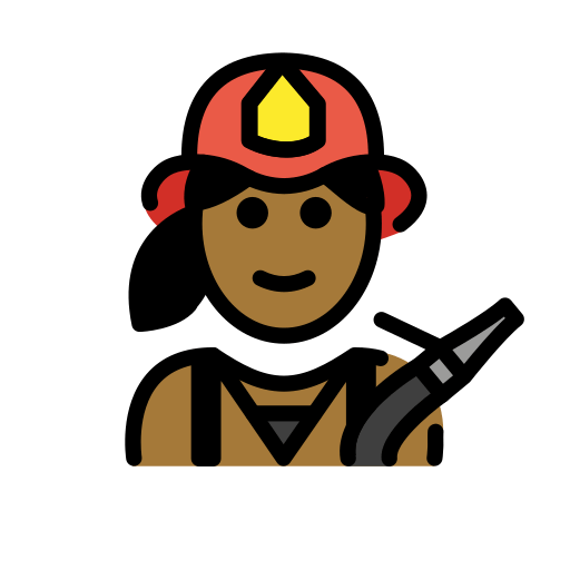 Woman Firefighter: Medium-Dark Skin Tone