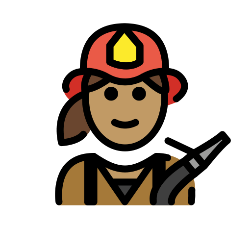 Woman Firefighter: Medium Skin Tone