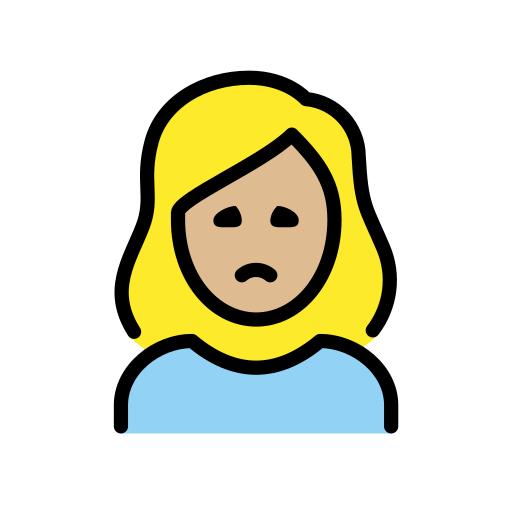 Woman Frowning: Medium-Light Skin Tone