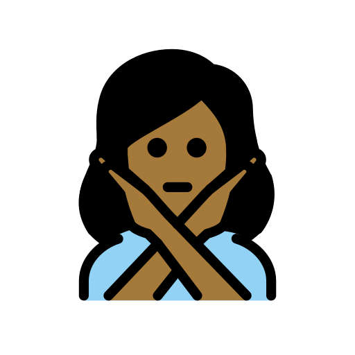 Woman Gesturing No: Medium-Dark Skin Tone