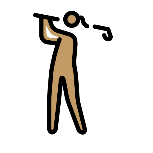 Golferin: Mittlere Hautfarbe Golferin: Mittlere Hautfarbe