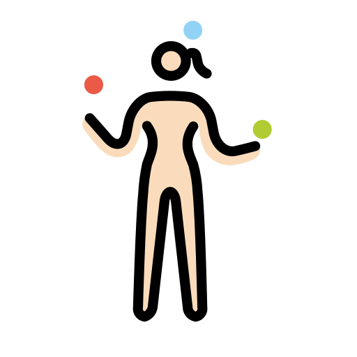 Woman Juggling: Light Skin Tone