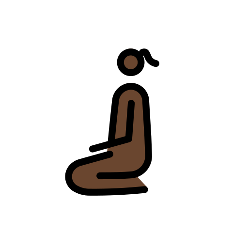 Woman Kneeling: Dark Skin Tone