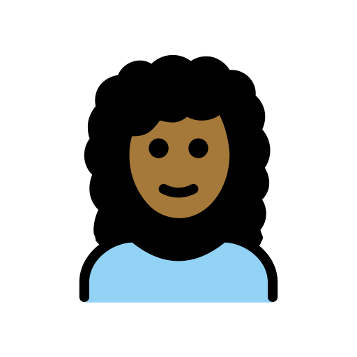 Woman: Medium-Dark Skin Tone, Curly Hair
