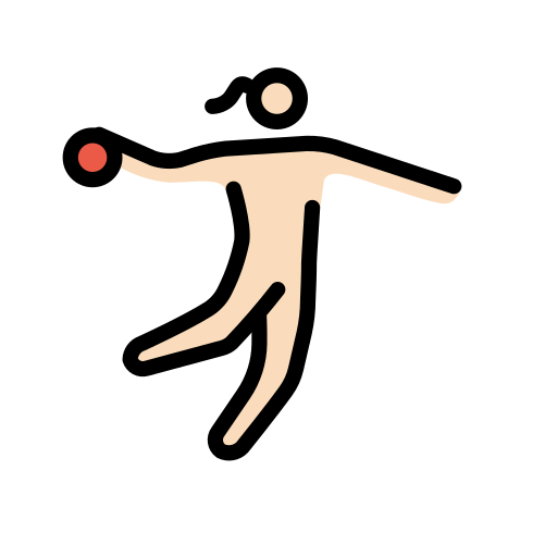 Woman Playing Handball: Light Skin Tone