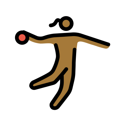 Woman Playing Handball: Medium-Dark Skin Tone