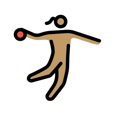 Woman Playing Handball: Medium Skin Tone
