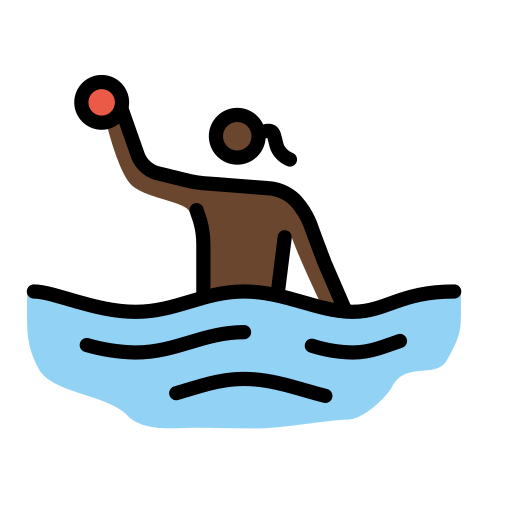 Woman Playing Water Polo: Dark Skin Tone