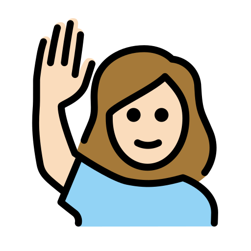 Woman Raising Hand: Light Skin Tone