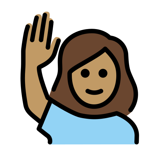 Woman Raising Hand: Medium Skin Tone