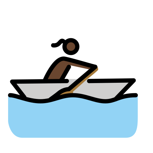 Woman Rowing Boat: Dark Skin Tone