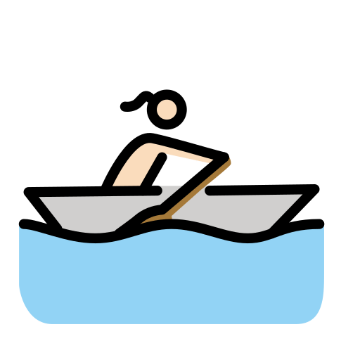 Woman Rowing Boat: Light Skin Tone