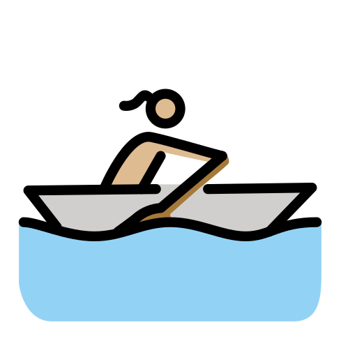 Woman Rowing Boat: Medium-Light Skin Tone