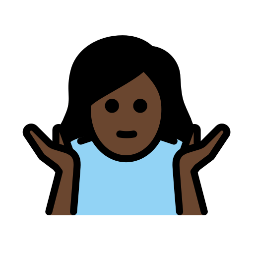 Woman Shrugging: Dark Skin Tone