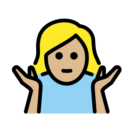 Woman Shrugging: Medium-Light Skin Tone